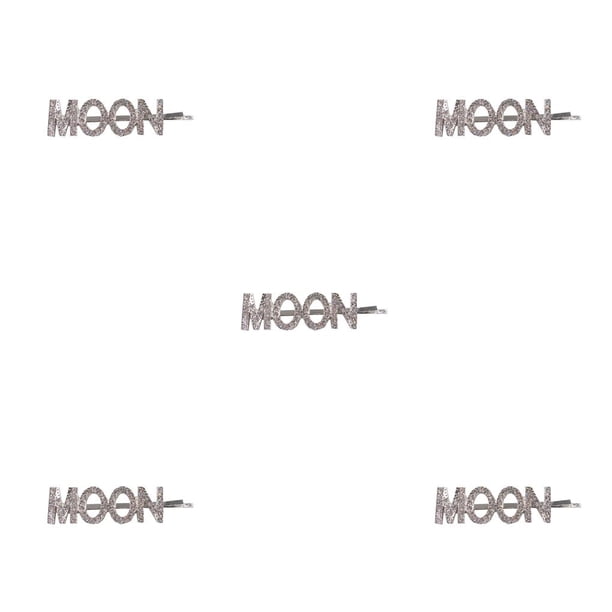 Jumpingount Alfileres de aleación Clip para sombreros con letras Delicadas herramientas de peinado multifuncionales MOON Type2 NO2 Jumpingount CBP301172