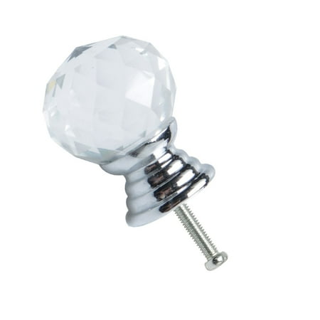 20mm Dia Crystal Glass Knobs Wardrobe Dresser Knob Pull Handle For