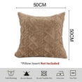 thumbnail image 2 of 20x20 inch set of 2 pieces soft fluffy short fleece wool pillow case square pattern cushion cover, 2 of 6