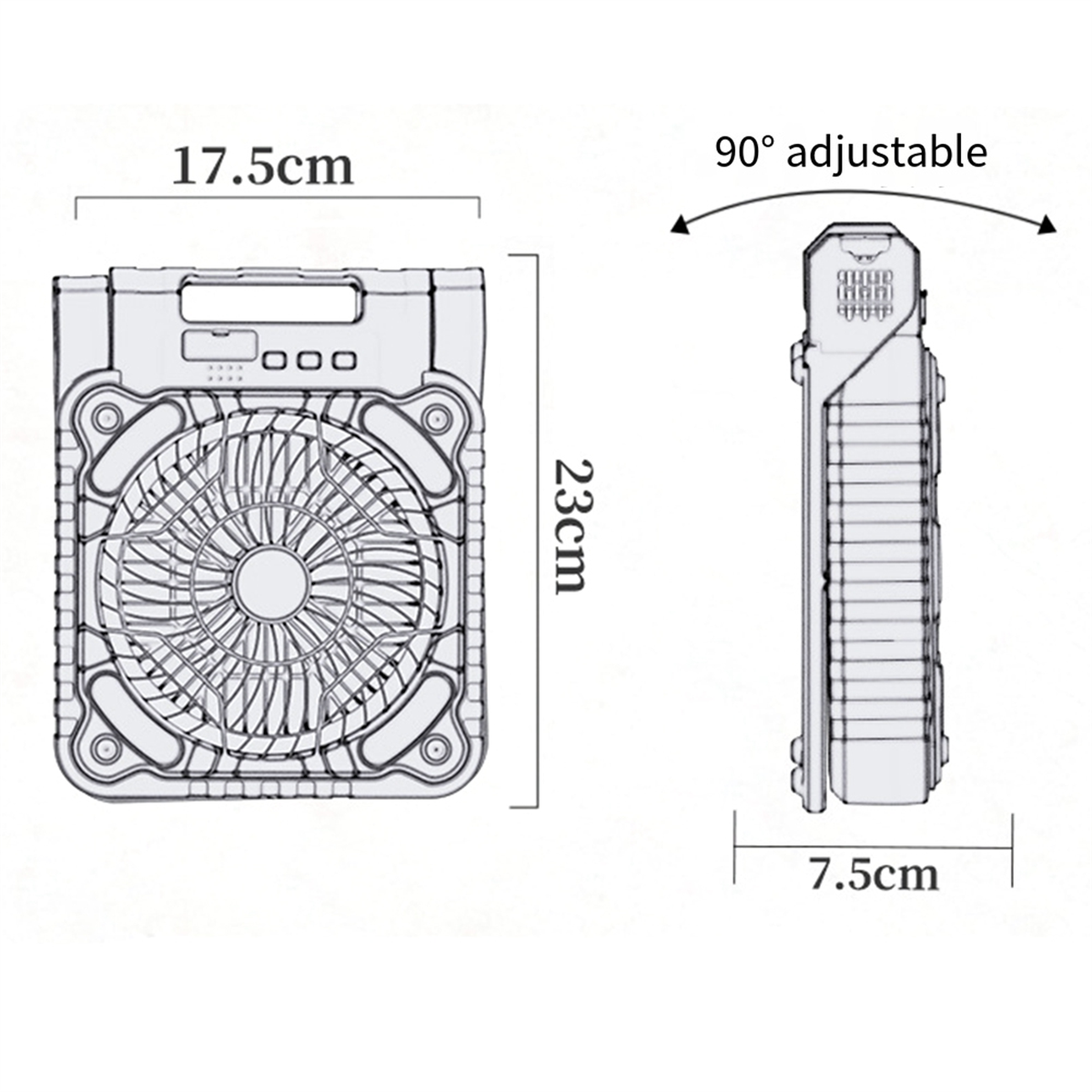 Solar Powered Fan Camping with LED Light, Portable Camping Fan with Solar Panel, Rechargeable Tent Camp Fan