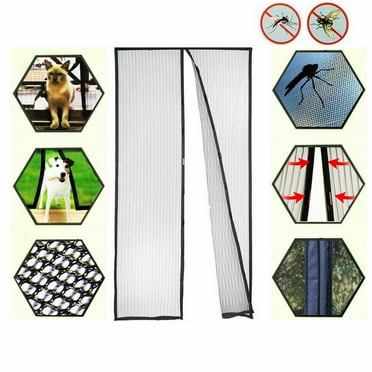 Magnetic Screen Door Cover Mesh Net Block Mosquito Fly Insect Bug Adhesive Curtain