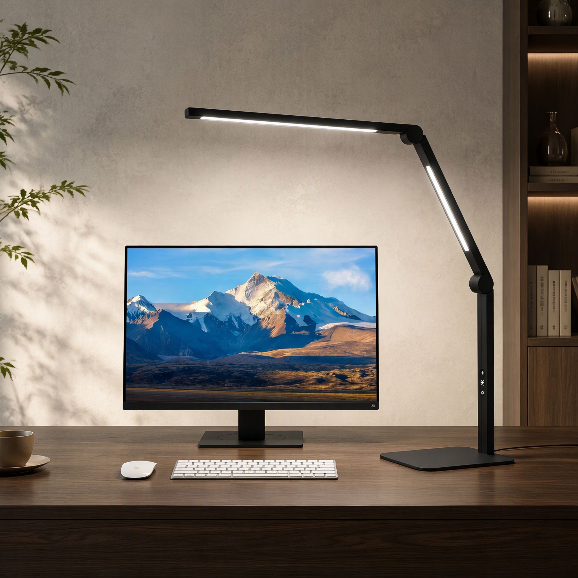 1-Pack LED Desk Lamp with Base Dimmable Eye Care Desk Light Adjustable Swing Arm -Light for Home Office Computer Monitor Reading Study & Workbench