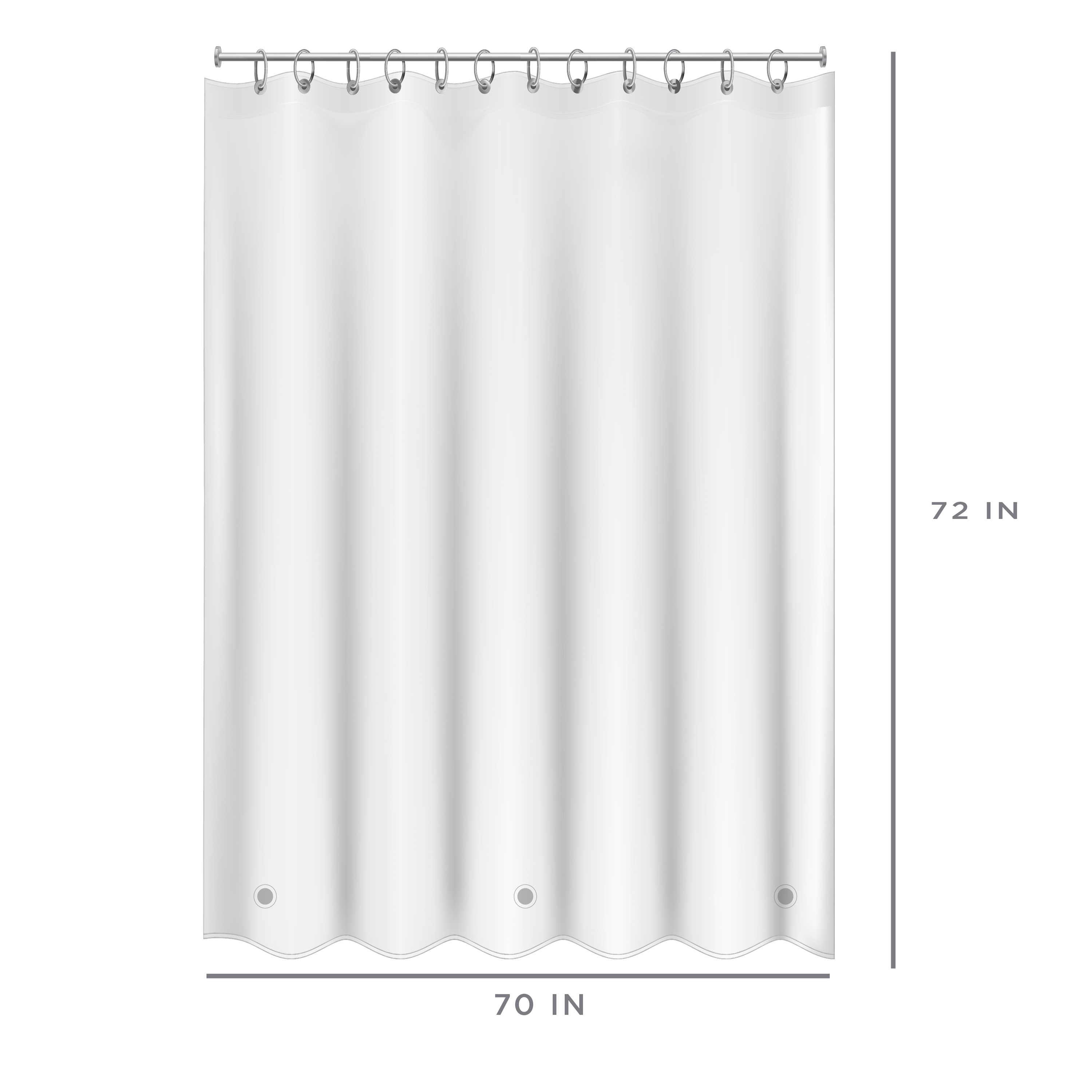 Bath Bliss Hotel Grade PEVA Shower Curtain Liner in Frost