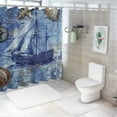 thumbnail image 7 of Orinice Items Nautical Coastal Shower Curtain,Sailboat Compass Lighthouse Beach Decor,Ocean Underwater Theme Shower Curtains for Bathroom,Waterproof Washable Polyester Shower Curtain, 69x72, 7 of 7
