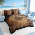 thumbnail image 2 of Manfei Vintage Leather Nautical Compass Map Twin Bedding Sets for Kids Boys and Girls, Coastal Sailing Print Bedding Comforter Set, Black Reversible 7-Piece, 2 of 6