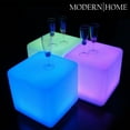 thumbnail image 1 of Modern Home LED Glowing Cube Box Stool w/Infrared Remote Control - 16", 1 of 2