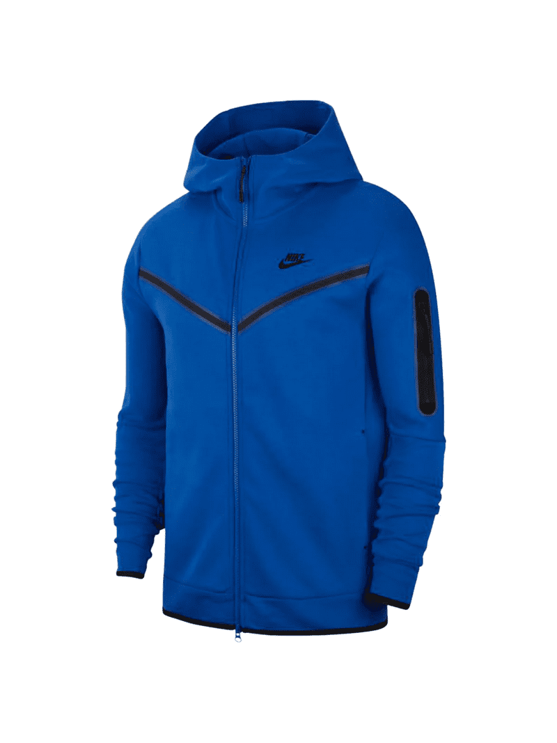 Men's Nike Sportswear Royal Blue/Black Tech Fleece Full-Zip Hoodie (CU4489 480) 4XL -