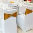 thumbnail image 6 of 30 PCS Spandex Chair Sashes Bows Stretch Chair Cover Band with Buckle Slider Universal Elastic Chair Ties for Wedding Banquet Party Event Decoration (Gold), 6 of 14