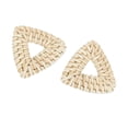 thumbnail image 1 of simhoa 1 Paire Boucles d'Oreilles en Osier Naturel Rotin DIY Triangle Rond, 1 of 8