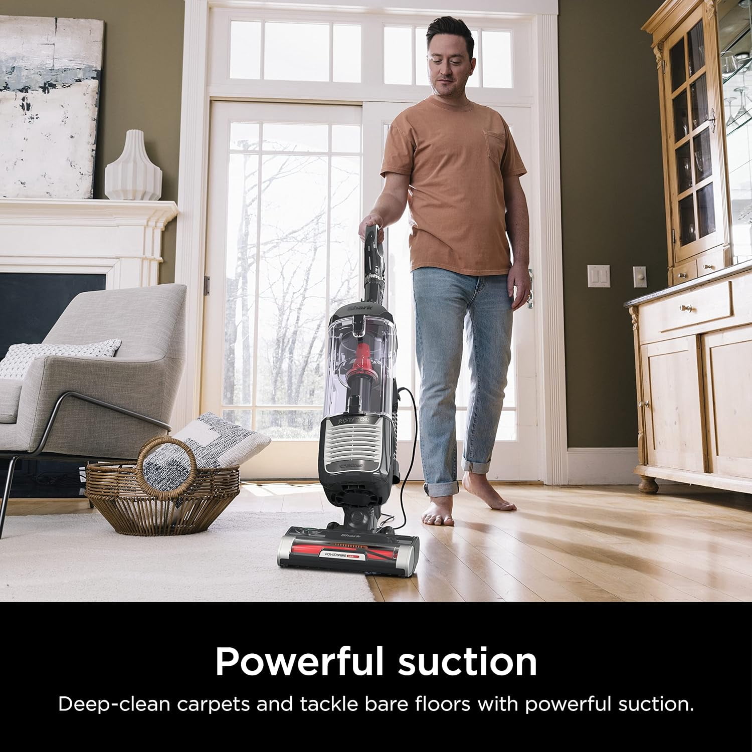 Shark Vacuum Cleaners, ZU102 Rotator Pet Upright Vacuum with PowerFins HairPro & Odor Neutralizer Technology, Corded Electric, Charcoal