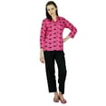 thumbnail image 5 of Bimba Womens PJ custom Night Wear Pyjamas Sets Ladies Cat Print Pink & Black, 5 of 7