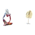 thumbnail image 1 of Estatua abstracta de resina y metal con forma de hoja. Figura decorativa coleccionable para dormitorio, oficina, tienda, hogar, estantería, cajón o ba, 1 of 8