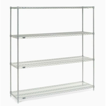 Nexel 5 Tier Stainless Steel Wire Shelving Starter Unit, 72"W x 18"D x 74"H