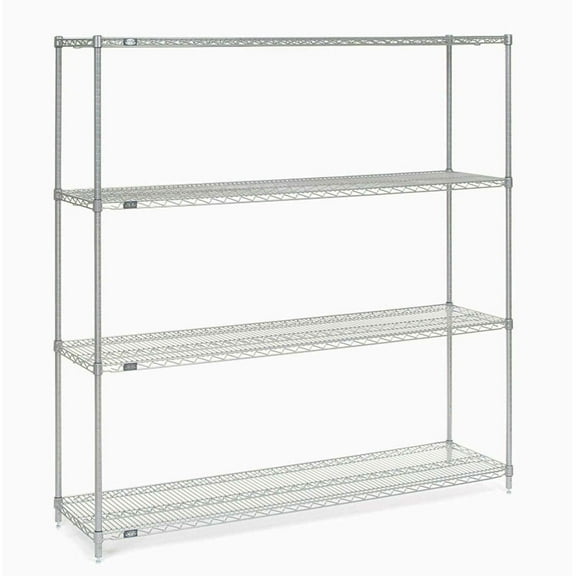 Nexel 5 Tier Stainless Steel Wire Shelving Starter Unit, 60"W x 18"D x 86"H