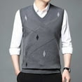 thumbnail image 6 of uikmnh Men's Sweaters Men's Knitted V-Neck Sleeveless Padded Sweater Vest for Modern Casual Style and Everyday Comfort Size:XL, 6 of 7
