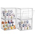 thumbnail image 1 of Clear Acrylic Display Case,4 Pack 3 Tier Adjustable Display Box Stand with 2 Movable Plates, Small Showcase Magnetic Door for Mini Action Figures Col, 1 of 6