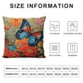 thumbnail image 6 of COMIO Butterfly Throw Pillow Covers Set of  Vintage Chinese Flower Peony Botanical Watercolors red Blue Soft Washable Teen Girl Women Home Bedroom Dorm Sofa Bed Decoration Cushion Cover  White, 6 of 6