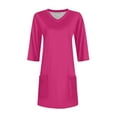 thumbnail image 3 of Loose V Neck 7/8 Sleeve T Shirt For Women Womens Tops Casual 1x Tops The Shirts Lace Womens Shirt plus T Shirts for Women Women's Tops plus Size Womens Long Sleeve Shirts plus Size for Women Women's, 3 of 4