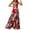 Red, variant on Women's Summer Dresses Floral Print Spaghetti Strap Maxi Dress with Side Slit for Beach Party Island Vacation Flowy Sundress