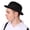 Black Bowler Hat, variant on Joyfy Top Hat for Men Halloween Costume Accessories, Bowler Hats for Men Victorian Accessory, Derby Hat for Halloween Party Fancy Dress-Up