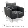 thumbnail image 3 of Canddidliike Modern Upholstered Accent Chair with Removable Backrest Cushion-Gray, Padded Seat, Wingback Chair for Bedroom Desk, 3 of 4