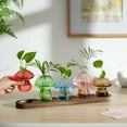 thumbnail image 7 of Glasseam Mushroom Glass Vase Set of 5: Unique Hydroponic Planter with Wood Stand Cute Terrarium Jars for Indoor Plants Perfect Home or Office Decor for Plant Lovers Plant Propagation Station, 7 of 7