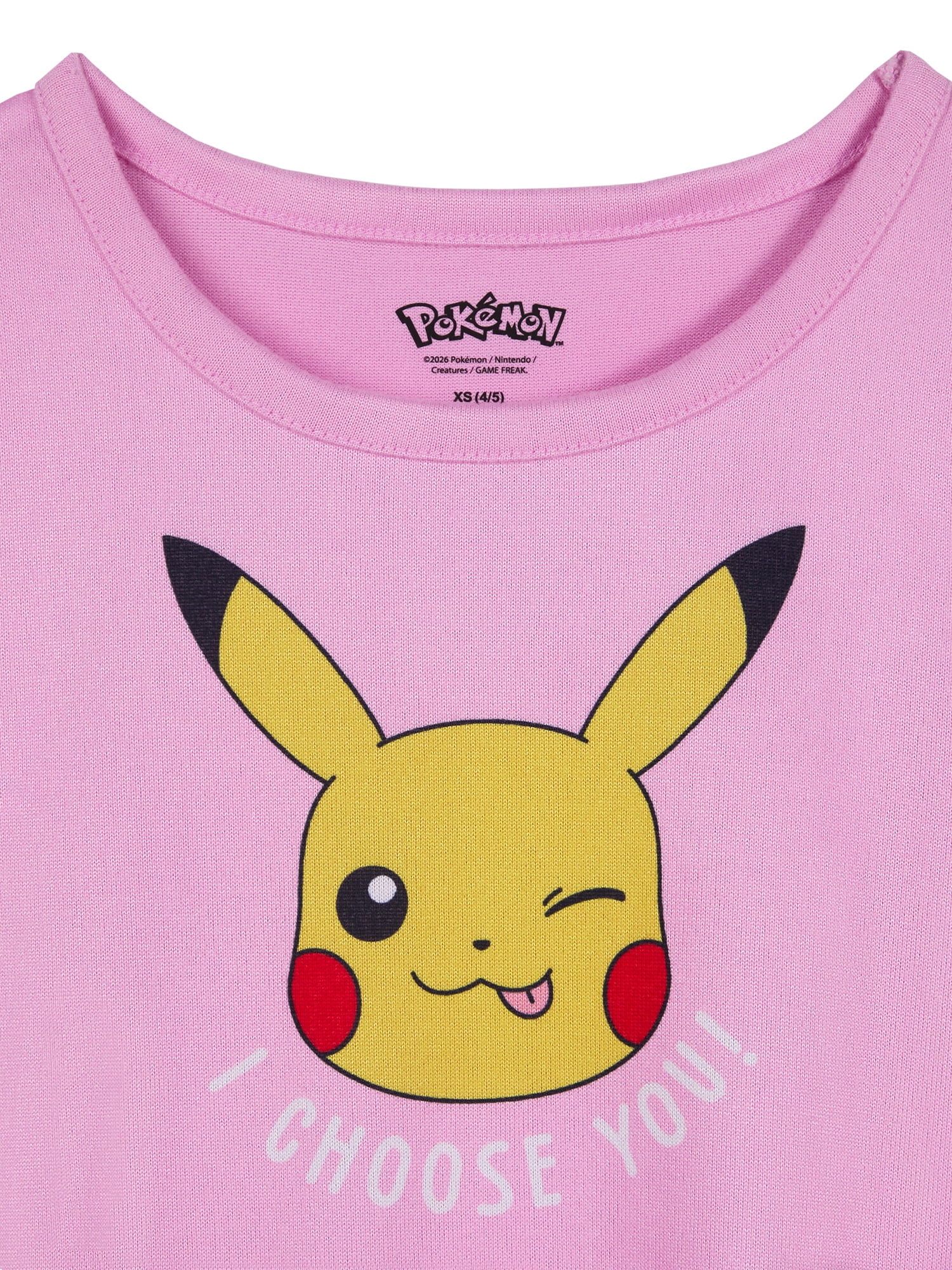 Pokemon Girls Long Sleeve Sleep Top and Shorts Pajama Set, 2-Piece, Sizes 4-12
