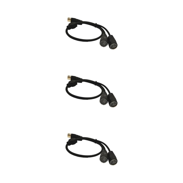 Cateissary MIDI 5 Pin Male to 2 Converter Female Din-5 Cable for MIDI Keyboard Piano Type1