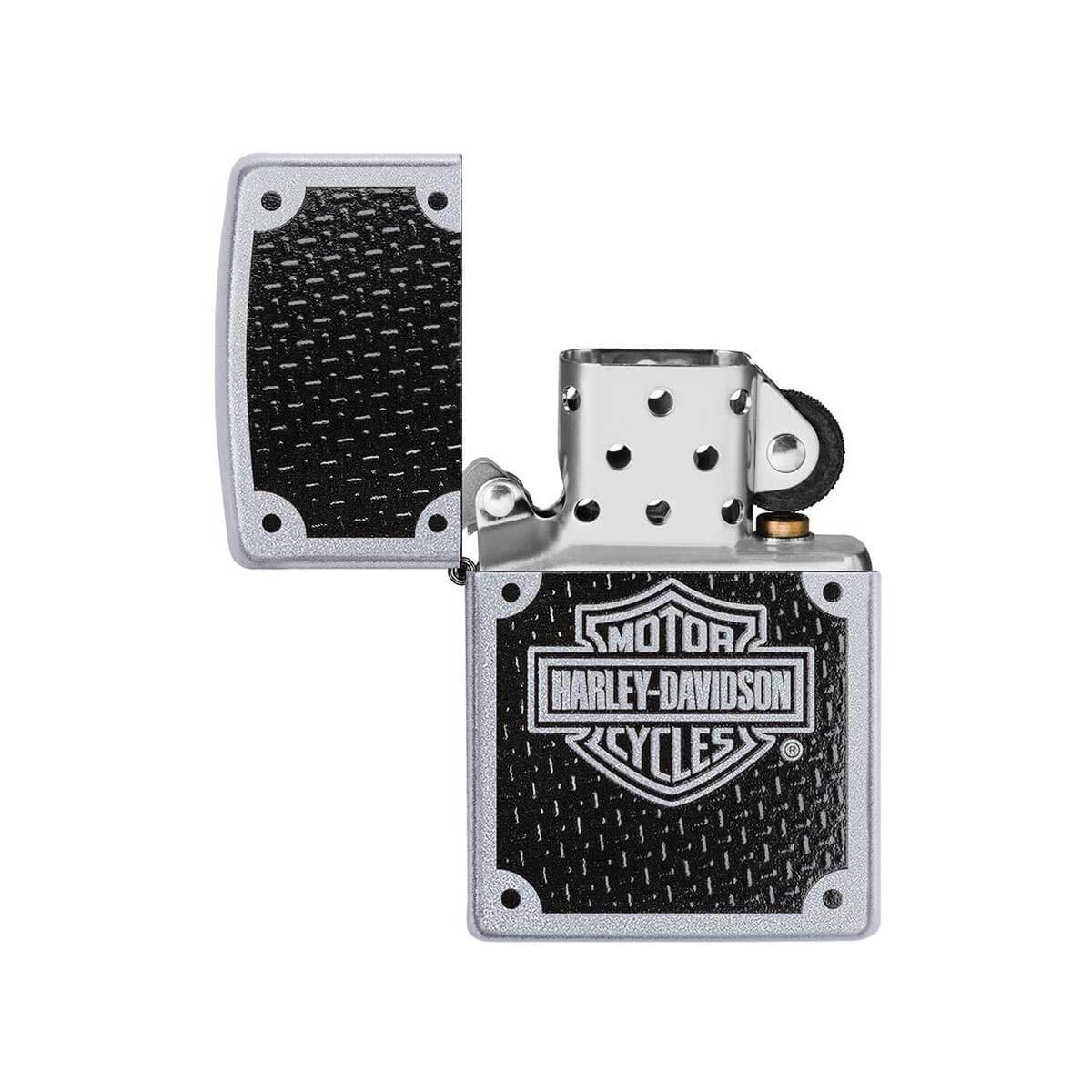 Zippo 24025 Harley Carbon Fiber, Street Chrome
