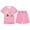 Pink, variant on Easter Outfit Set 2 Piece for Girls Bunny Print Short Sleeve T-Shirt and Shorts Set Kids Holiday Soft Loungewear Clothes Set Black 3-4 Y