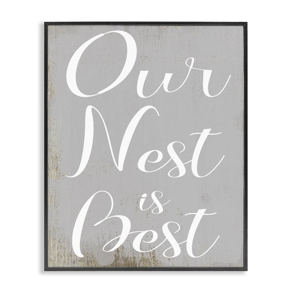 Stupell Industries Rustic Lodge Rustic Our Nest is Best Phrase Home Nursery Black Framed Giclee Art, 16 x 20, by Lil' Rue