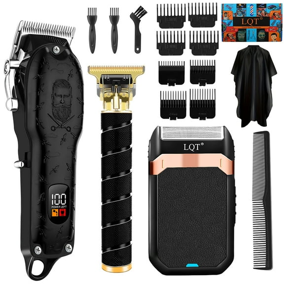 LQT Cordless Hair Clipper for Men Set, USB Charging, Hair Trimmer with LCD Display Screen,Multi-purpose Shaver, Suitable for Home and Professional Hair Salons,Gifts for Him