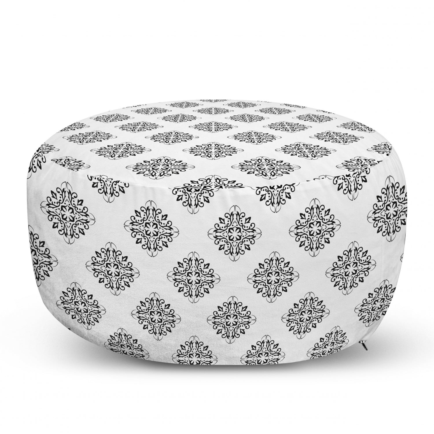 Snowflakes in Various Details and Designs Pastel Toned Repetition Under Desk Foot Stool for Living Room Office Ottoman with Cover Pale Pink and Dark Cocoa Ambesonne Winter Rectangle Pouf 25 