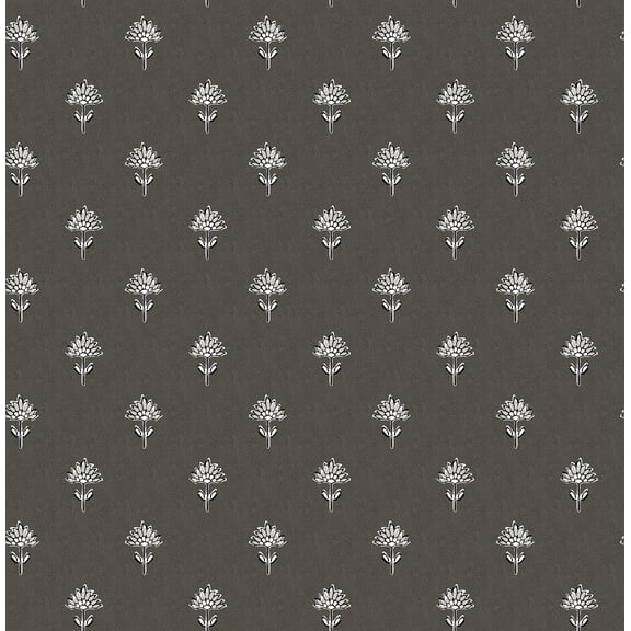 Chesapeake Surdiva Black Floral Fan Wallpaper