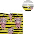 thumbnail image 5 of Cute Little Pig Shower Curtain Waterproof Washable Bathroom Shower Curtain Polyester Cloth Fabric Bathroom Decor Set with 12 Hooks, 60x72 inches, 5 of 6