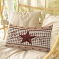 thumbnail image 4 of Texas Star Vintage Pillow Covers, Linen Long Throw Pillow Case, Brown Checkered Berry Farmhouse Holiday Pillow Protector Decorative Cushion Cover for Living Room/Bedroom 20" x 26", 4 of 8