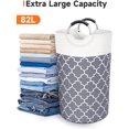 thumbnail image 2 of Large Laundry Hamper With Long Reinforced Handles, Collapsible Freestanding Clothes Hamper, Basket for Bedroom Bathroom Storage Containers for Home, 2 of 8