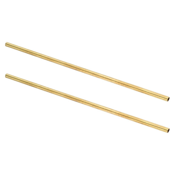 2Pcs Brass Round Tube, 5mm OD 0.5mm Wall Thickness 200mm Length Seamless Tubing