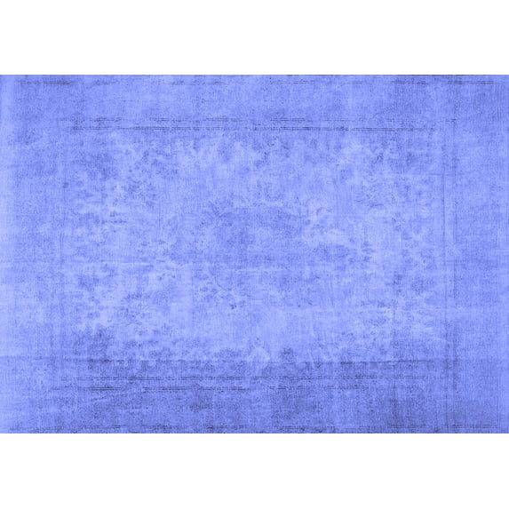 Ahgly Company Indoor Rectangle Abstract Blue Contemporary Area Rugs, 2' x 5'