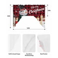 thumbnail image 5 of Red Black Plaid Christmas Swag Valances for Windows, Small Curtains Drapes, Xmas Snowman Snowflake Candle Kitchen Window Curtains Over Sink Window Treatment Valance for Bedroom/Bathroom 56"x36", 5 of 5