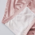 thumbnail image 4 of Ohufall Womens Panties Thin Strap Satin Silky Low Waist Fashion Briefs Solid Color Flower Vacation Soft Underwear, 4 of 5