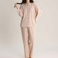 thumbnail image 2 of Lounge Sets for Women â Relaxed Pajama Sets for Postpartum Comfort or Lazy Weekend Vibes Women's Double Pajamas Thin V Neck Cover Elegant Loose Can Be Worn Outside The Home Suit, 2 of 9