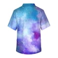 thumbnail image 3 of Men's Short Sleeve V Neck Star Print Chest Pocket Work Top XL, 3 of 3