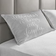 thumbnail image 2 of Family Quilted Pillowcover, Positive Family Themed Message Happiness Hand Writing Calligraphy Inspiration, Standard King Size Accent Pillow Cover for Bedroom, 36" x 20", Pale Grey White, by Ambesonne, 2 of 2