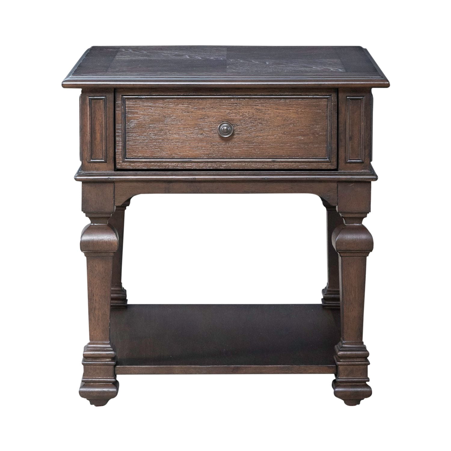 Liberty Furniture Providence Park Drawer End Table for Living Room - Chateau Brown