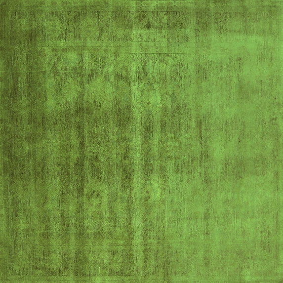 Ahgly Company Indoor Square Oriental Green Industrial Area Rugs, 6' Square