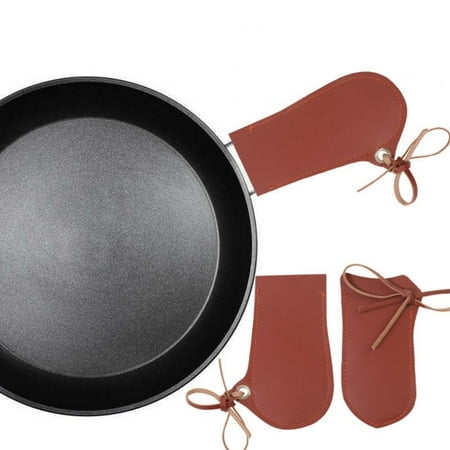 

Leather Pot Holders Cast Iron Skillet Handle Covers Pan Handle Covers Heat Resistant Hot Handle Holder Sleeve for Kitchen Cookware Accessories 1 Pack