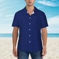 thumbnail image 5 of Uemuo Navy Blue Printed Regular Fit Short Sleeve Casual Hawaiian Shirt for Men,Aloha shirt,Tropical shirt,Floral print shirt,Vacation Beach shirt-XX-Large, 5 of 9