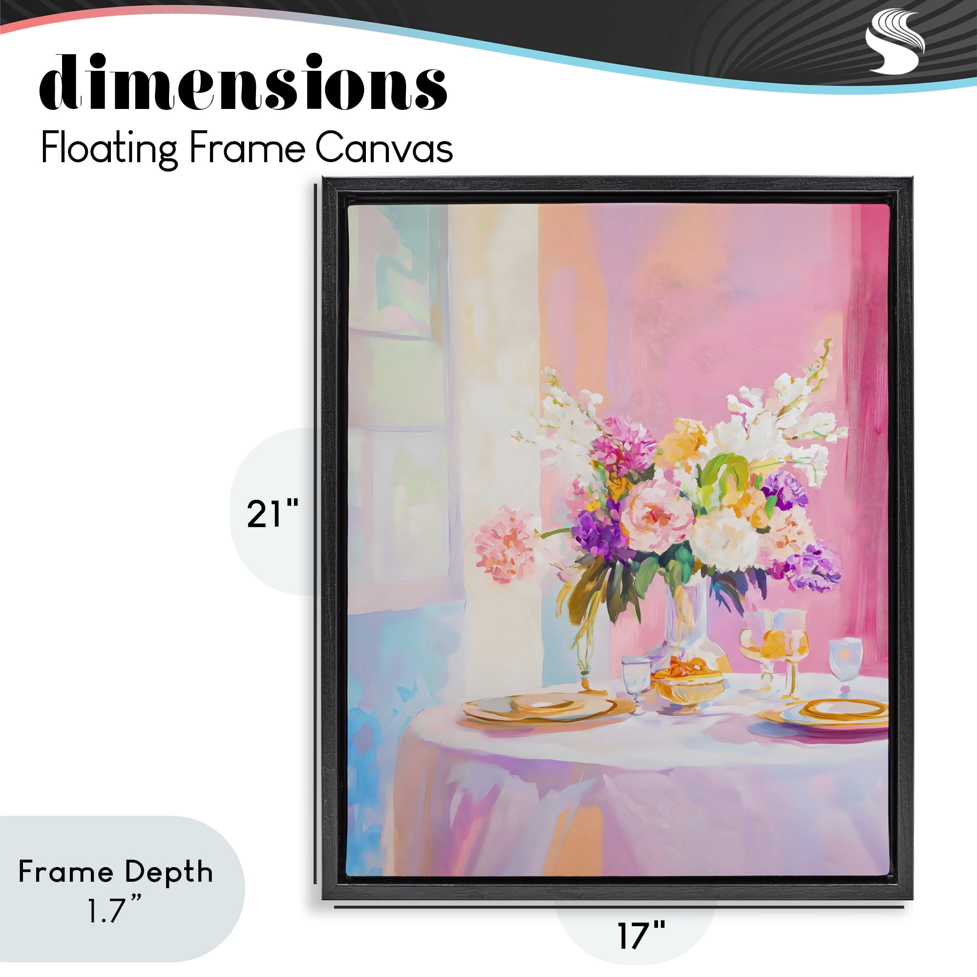 Stupell Industries Pink Brunch with Romantic Bouquet Black Framed Floater Canvas Wall Art, design by The Prints Vibe