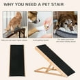 thumbnail image 5 of Pawhut Pet Ramp Bed Steps for Dogs Cats Foldable Height Adjustable with Non-slip Carpet Pine Wood, 35.5"L x 16"W x 24"H, Black, 5 of 10